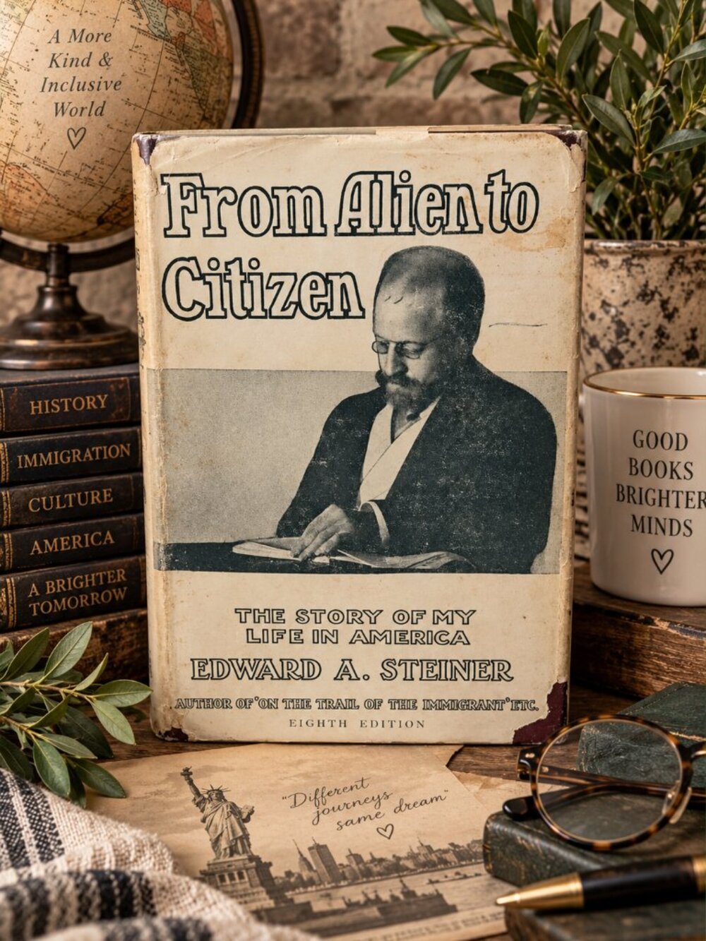 Rare 1914 Vintage Hardcover "From Alien to Citizen" by Edward A. Steiner w/ Orig